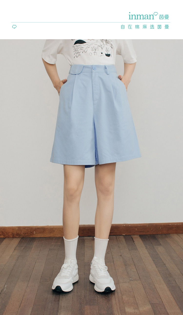 Inman  summer 2022 spring clothes new pattern Bermuda shorts Cover the crotch Show thin trousers High waist Women's trousers