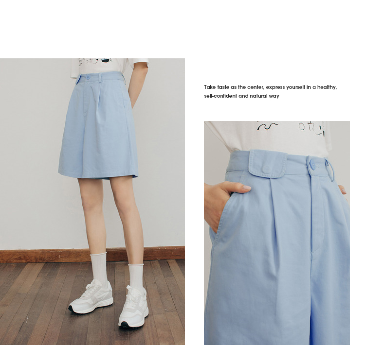 Inman  summer 2022 spring clothes new pattern Bermuda shorts Cover the crotch Show thin trousers High waist Women's trousers